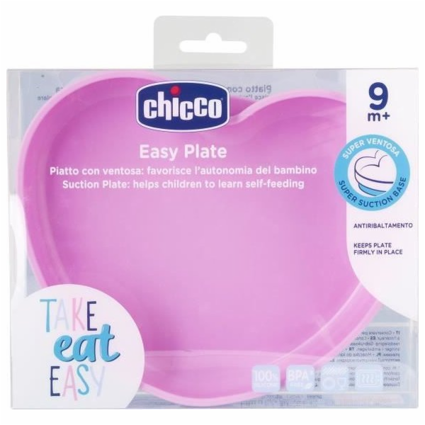 Chicco-Silikonové srdce s přísavkou - růžové - 9m +