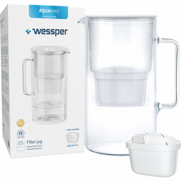 Filtrační konvička Wessper Aquamax Crystalline bílá + 1 v...