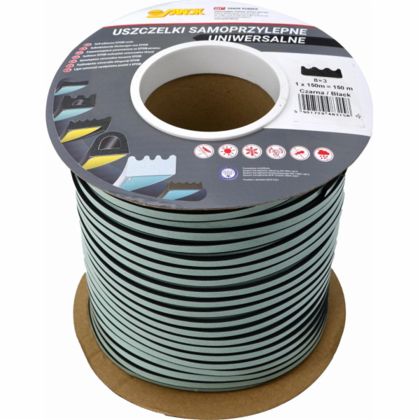 Stomil TĚSNĚNÍ DGP 8x3 ČERNÉ 150mb SADSDG-08302-150