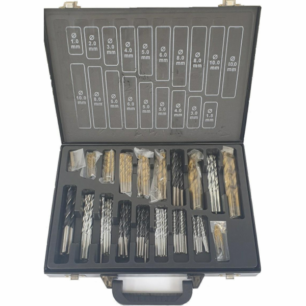 Stříbrná vrtačka MIX DRILL SET 160 ks. /STŘÍBRNÁ EX10427