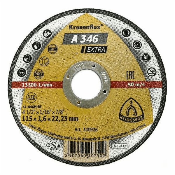 Klingspor řezný kotouč na kov 115 mm x 1,6 mm x 22,2 mm (...