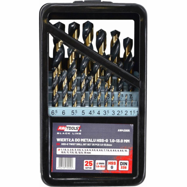 AWTools vrtačka AWTOOLS DRILL METAL HSS M2 SET. 25ks /1,0...