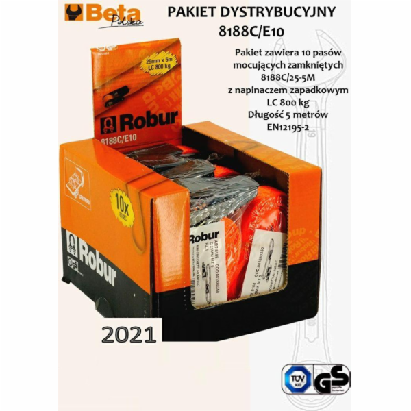 Beta Tools BETA FIXAČNÍ POPRUH 750kg/5,0m/25mm DISPLEJ /1...