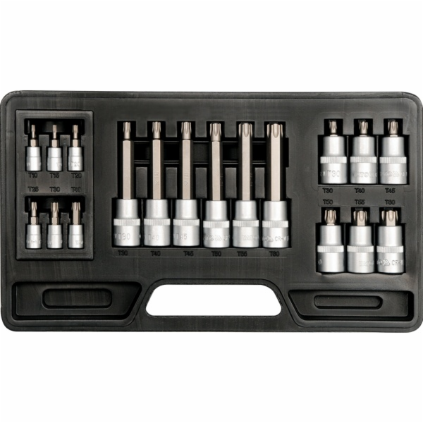 Sada zásuvek Yato Torx 1/4 1/2 T10-T60 18 ks. (YT-7751)