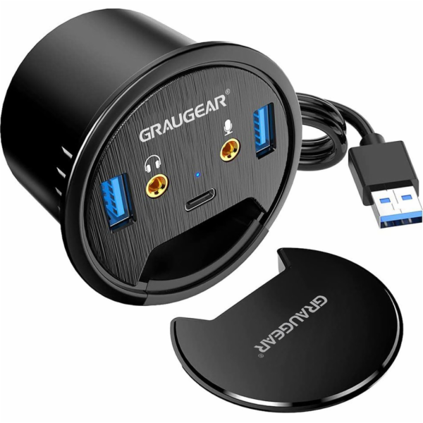 Graugear USB HUB GRAUGEAR USB 3.0 Tisch Hub se zvukem a m...