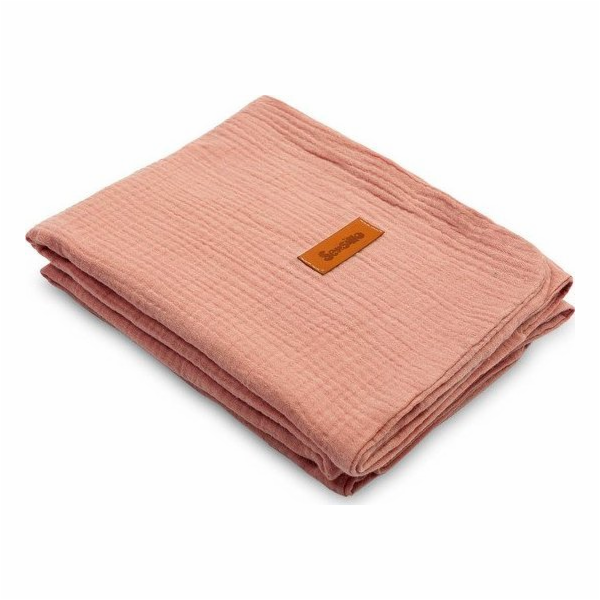 Sensillo RETRO RŮŽOVÁ MUSLÍNOVÁ DEKA 75x100