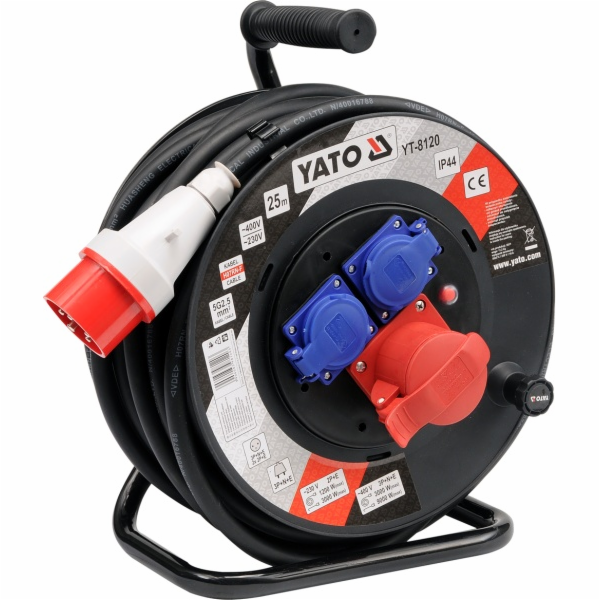 Yato Power buben prodlužovací kabel 3 zásuvky 25m kabel 5...