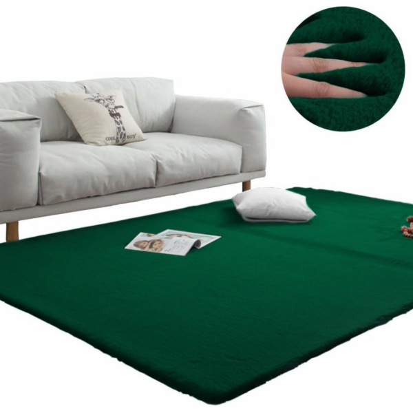 Strado králičí koberec 200x200 zelený (lahvově zelený)