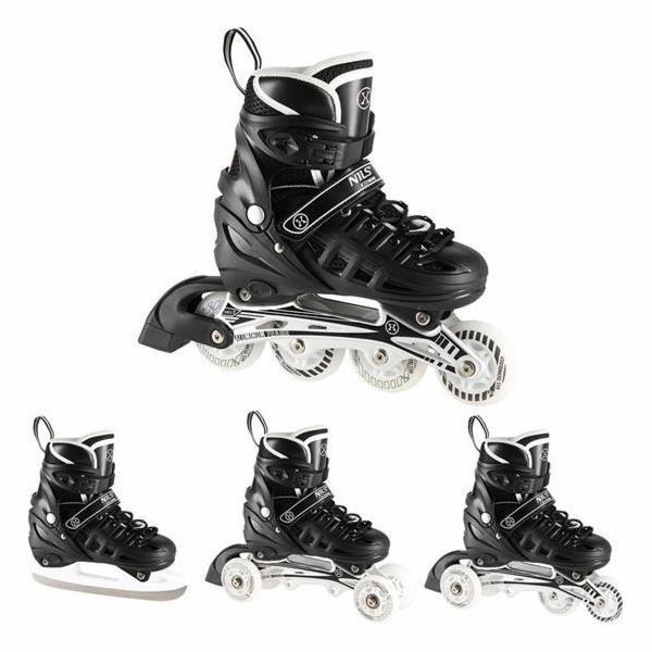 Nils Extreme NH10905 4v1 kolečkové brusle ČERNÁ LED VEL. ...