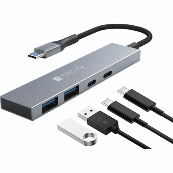 USB HUB Techly  Hub USB 4p. 2USB 3.2-2USB-C