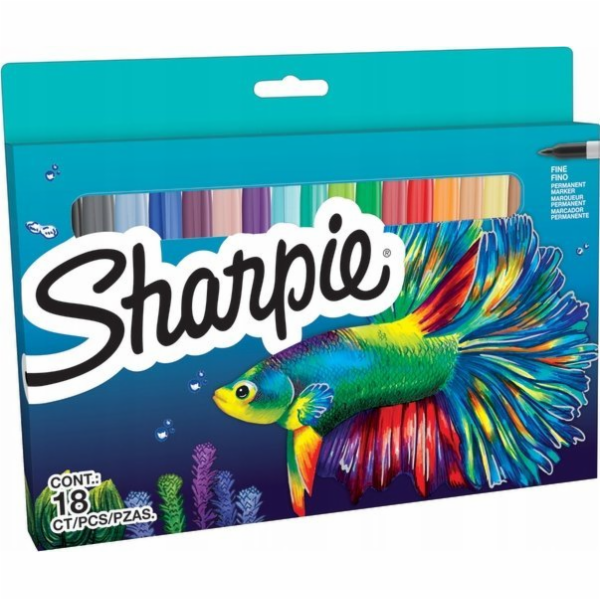 Sharpie Marker Permanentmarker Fine Big Pack Fish 6 Stück