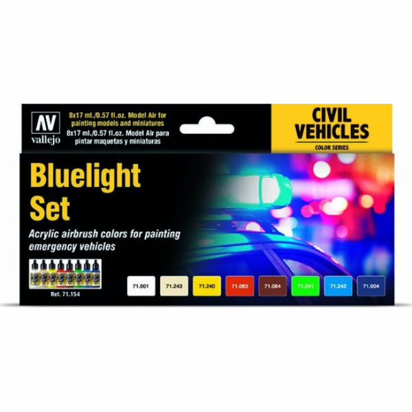 Vallejo : Civilní vozidla – sada Bluelight (8x17 ml)