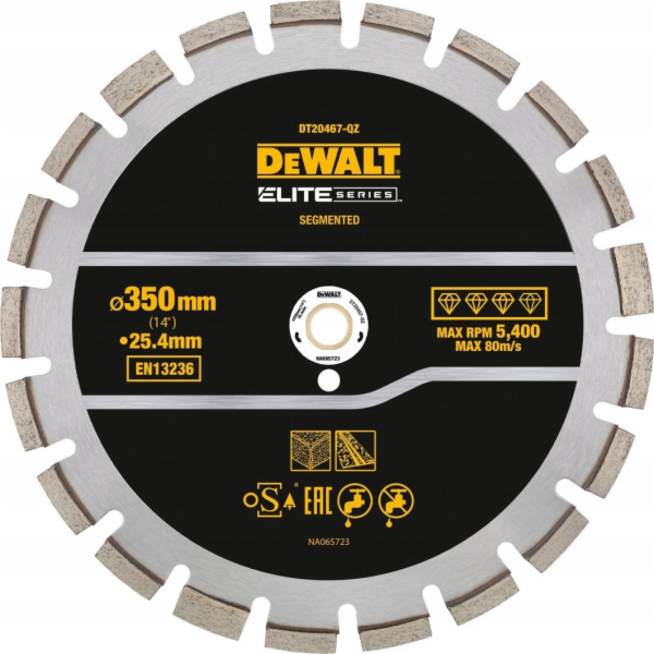 DEWALT PRŮMĚR SEG. 350mm ELITE ASFALT/BETON