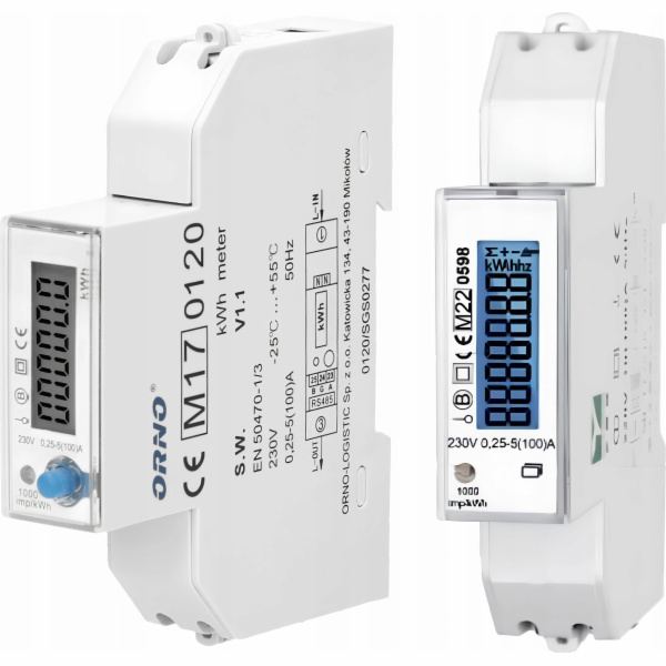 Orno elektroměr OR-WE-524 1-fáz. 100A MID 1 DIN TH-35mm F...
