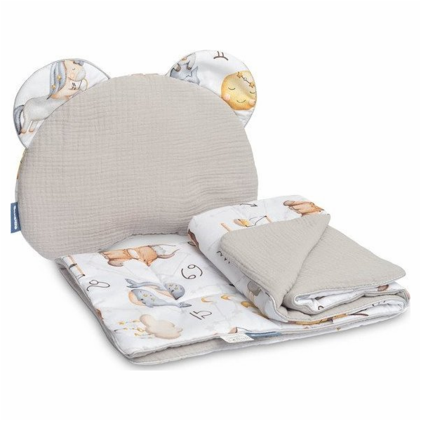 SET KOČÁRKU Sensillo MUSLÍN - ŠEDÝ ZODIAC