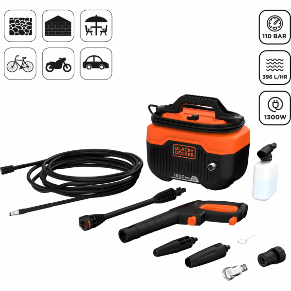 Black+Decker BD MYJKA tlaková myčka 1300W BEPW1300H 110bar