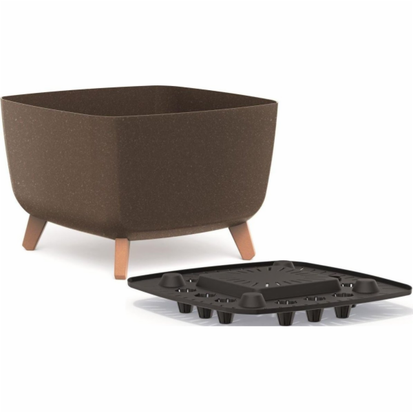 Prosperplast GRACIA SQUARE EKO DŘEVĚNÝ KVĚTINÁČ 39x39CM KÁVA