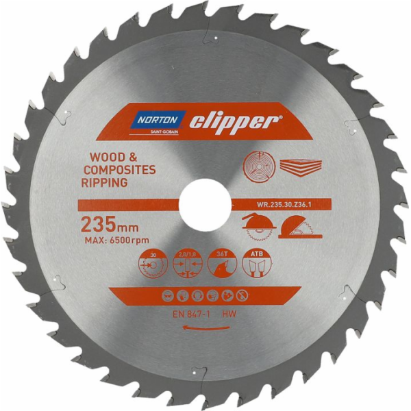 Norton Clipper NORTON KRUHOVÁ PILA 235 mm x 30 mm x 36z D...