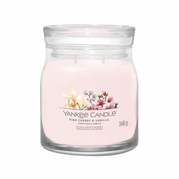 Svíčka ve skleněné dóze Yankee Candle, Růžové třešně a va...