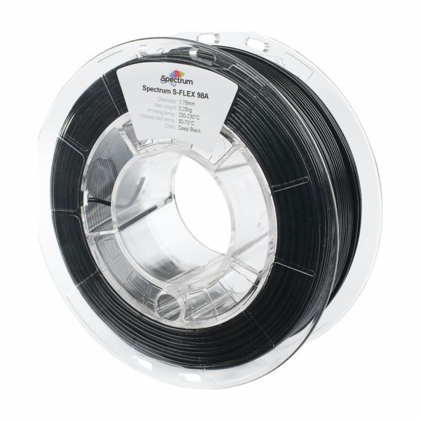 Spectrum Filament S-Flex 98A 1,75 mm Tmavě černá 0,25 kg