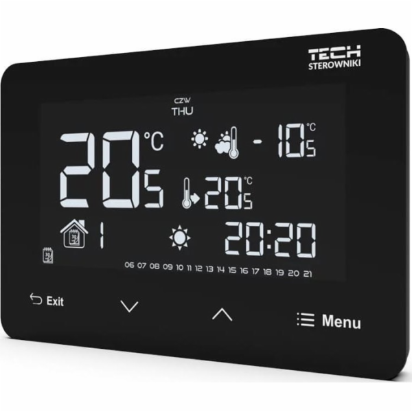 Regulátor Tech Wired ST-293z v3, černý, dvoustavový pokoj...