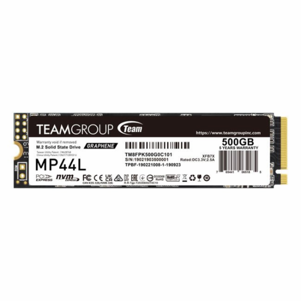 TeamGroup MP44L 500 GB M.2 2280 PCI-E x4 Gen4 NVMe SSD (T...