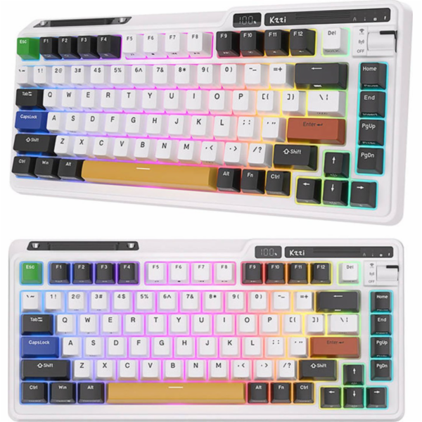 Bezdrátová mechanická klávesnice Royal Kludge KZZI K75 pr...