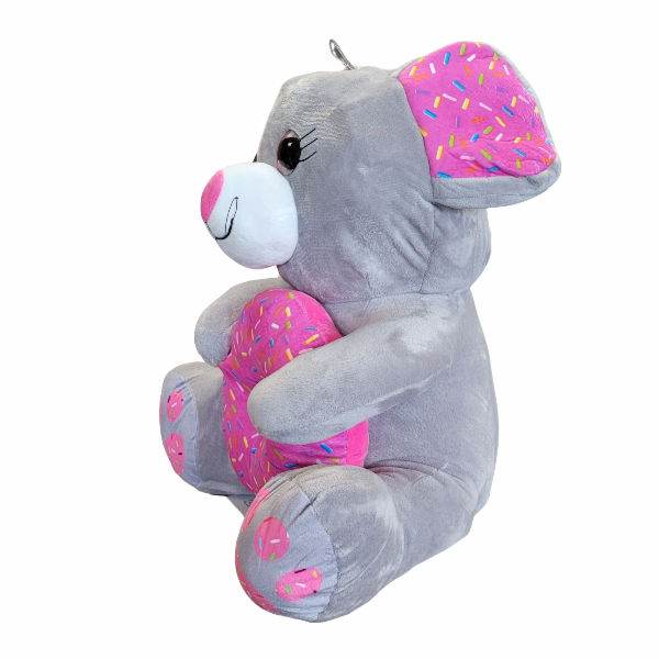 PLYŠÁKOV - Šedá myška s donutem 45 cm