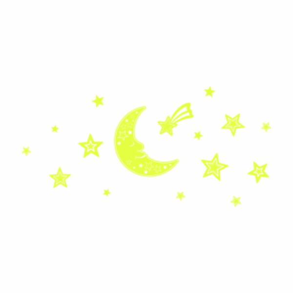 Svítící samolepky na zeď 3D - MĚSÍC