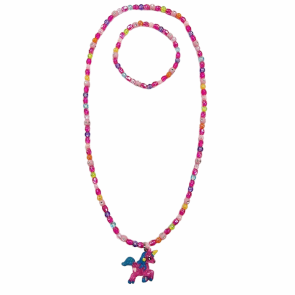 Sada šperků s přívěskem Růžový jednorožec