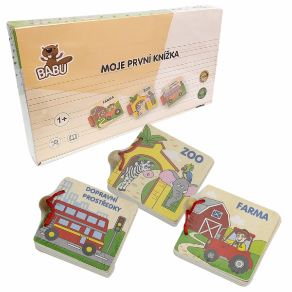 BABU - Dřevěná knížka 3 druhy