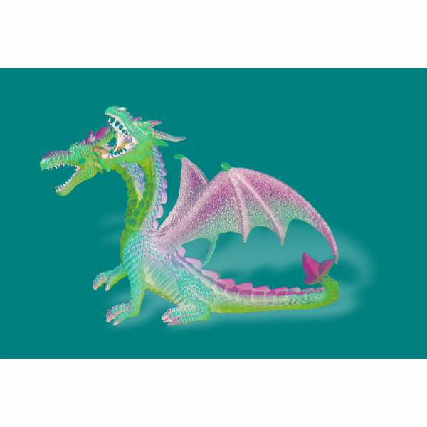 Bullyland 75596 - Drak dvouhlavý barevný