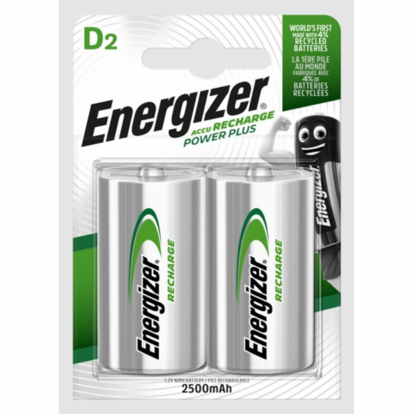 Nabíjecí prvky ENERGIZER D, 2500 mAh, 2 ks.