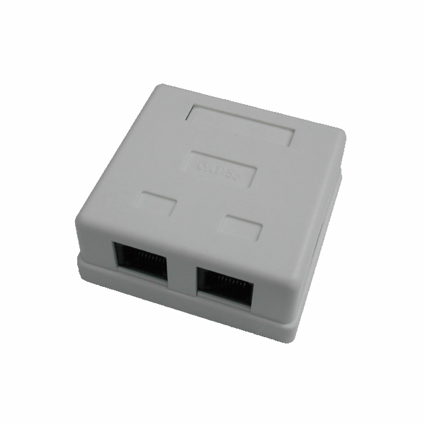 DATACOM Datová zásuvka UTP CAT5E 2xRJ45 na omítku bílá