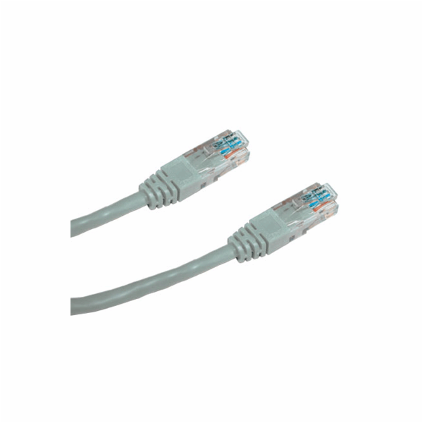 DATACOM Křížený UTP patch kabel 10m Cat5e šedý