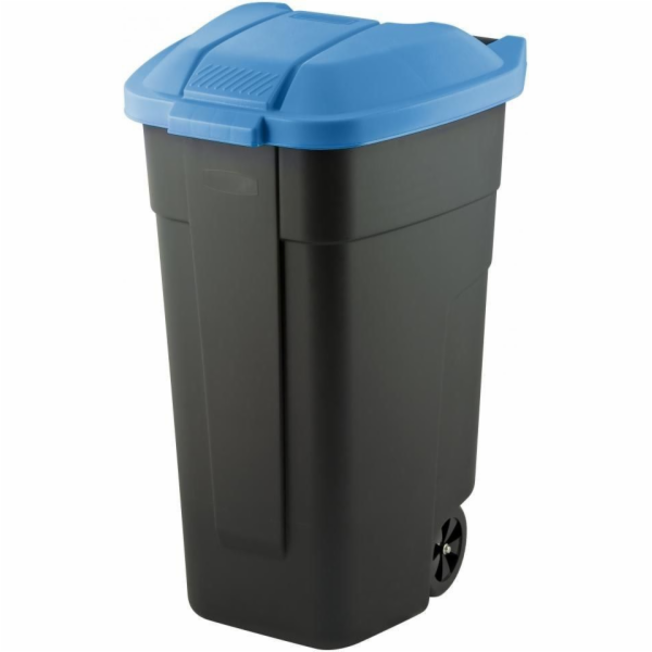 CURVER WASTE BIN BLACK 110L /LID BLUE