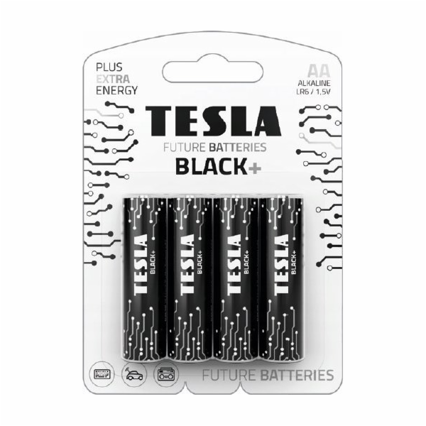 Tesla AA BLACK+ alkalická, 4 ks