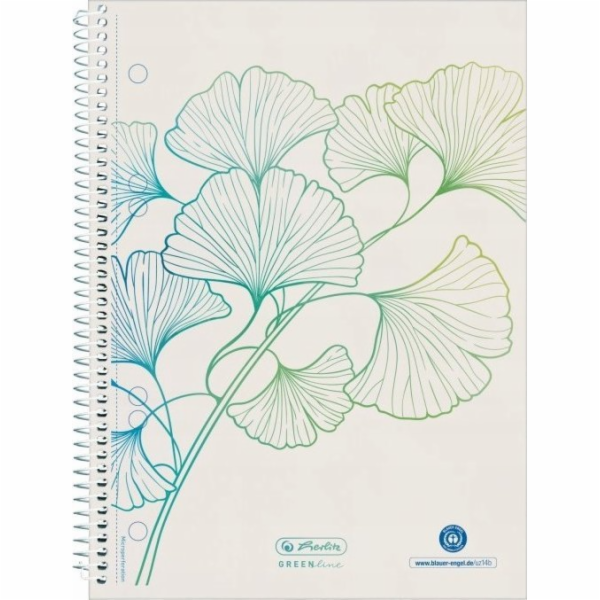 Herlitz Spiralblock A5 GREENline 70 Blatt kariert Motiv G...