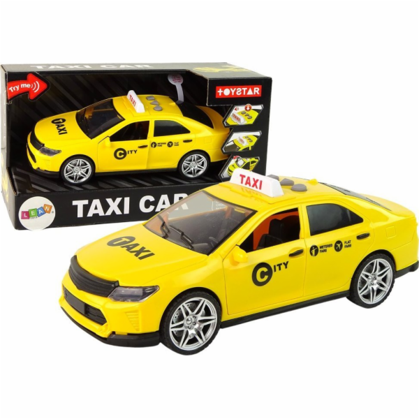 LeanToys Auto Taxi Vozidlo 1:14 Světla zní žlutě