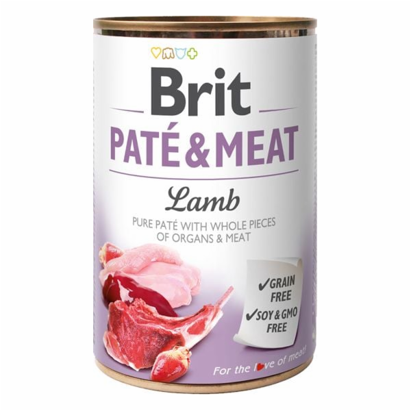 BRIT Paté & Meat s jehněčím - mokré krmivo pro psy - 400g