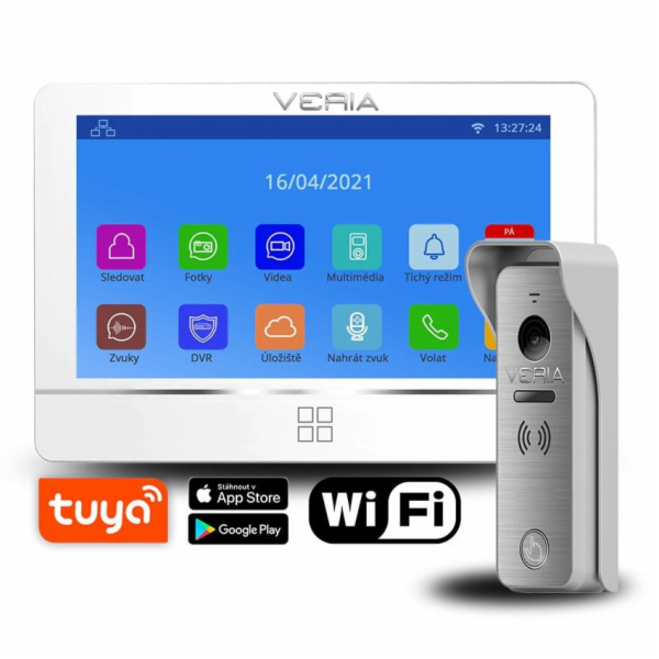 SET Videotelefon VERIA 8277B-W (Wi-Fi) bílý + vstupní sta...