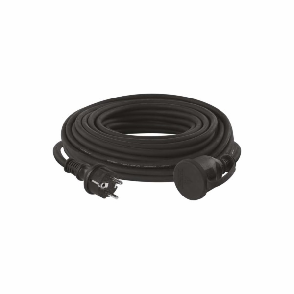 Venkovní prodlužovací kabel 25m / 1 zásuvka / černý / gum...