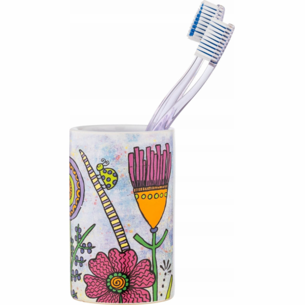 Wenko Keramický kelímek na kartáčky Flowers Rollin Art