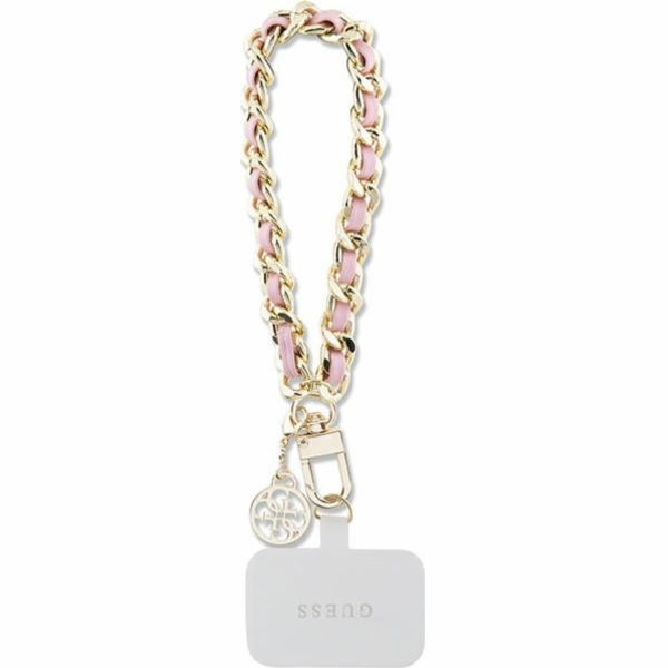Guess Přívěsek 4G Saffiano Charm Pink Universal Hand Stra...