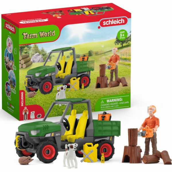 Schleich Farm World lesní farmář s vozidlem, figurka jako...