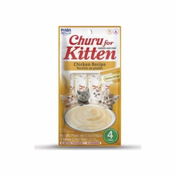 INABA Churu Kitten Chicken - kočičí pamlsek - 4x14 g