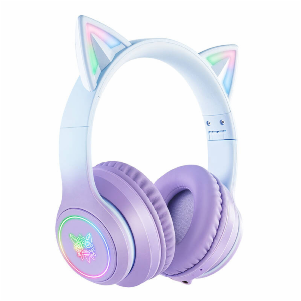 Herní sluchátka B90 RGB Cat Ears Purple