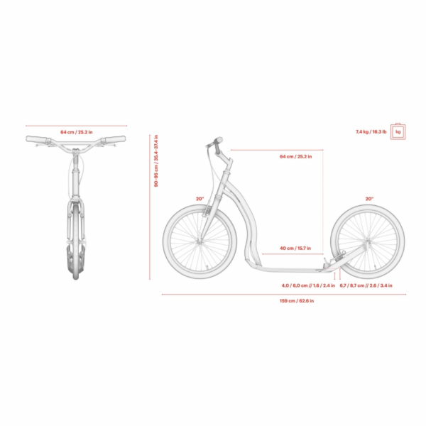 Koloběžka YEDOO Dragstr - white