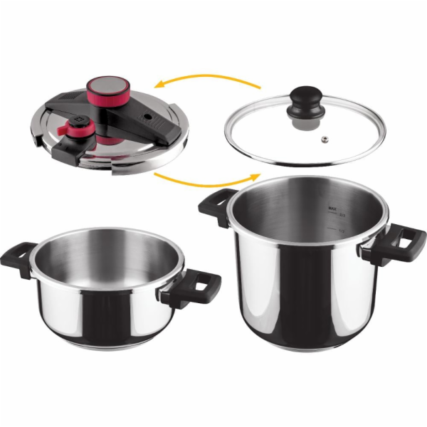 Lamart LT1230 Sada tlakových hrnců STEAM, 4+7l