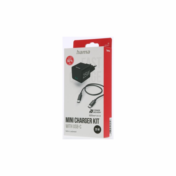 Hama set: rychlá USB nabíječka USB-C PD/QC 25 W + kabel U...